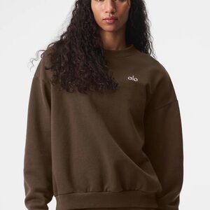 *NEW* Alo Accolate Crew Neck Pullover- Espresso, XS